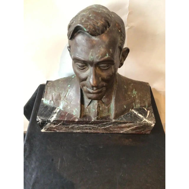 Antique Bronze Bust of Jimmy Walker on Marble Base Signed by Artist For Sale In New York - Image 6 of 13
