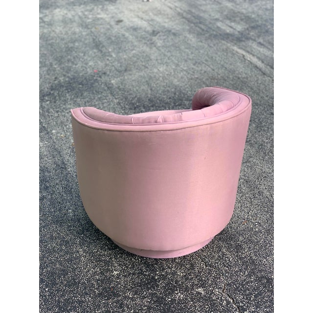 1970s Adrian Pearsall for Comfort Designs Lavender Tufted Swivel Chair For Sale - Image 5 of 11