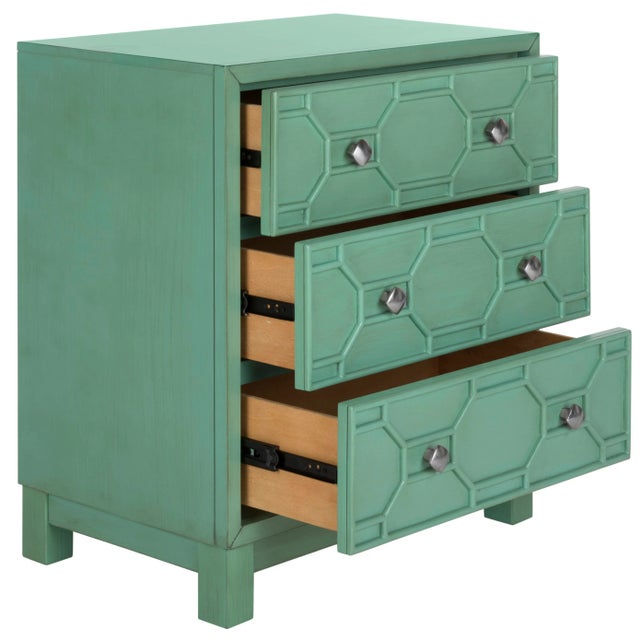 A modern masterpiece, this 3-drawer chest brings a burst of color to the living room. Crafted with solid rubberwood, it...
