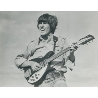 Henry Grossman, George Harrison, Guitar, Black and White Photograph, 1970s, 17,2 X 22,8 Cm 1970s For Sale