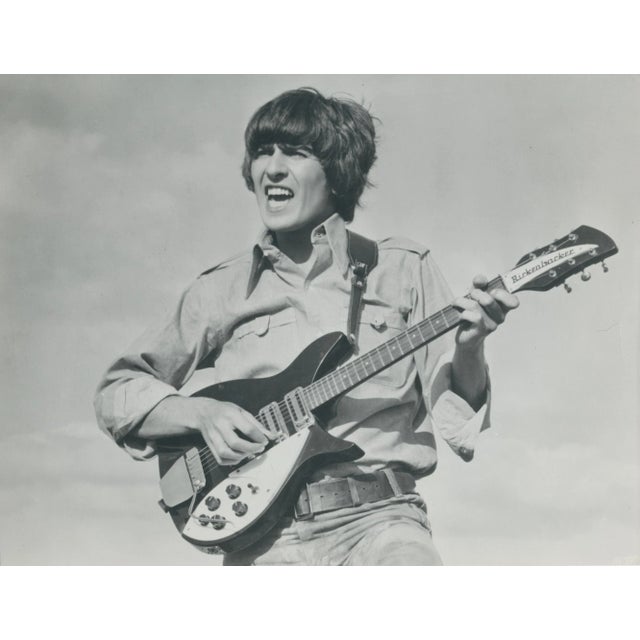 Henry Grossman, George Harrison, Guitar, Black and White Photograph, 1970s, 17,2 X 22,8 Cm 1970s For Sale