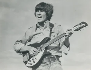 Henry Grossman, George Harrison, Guitar, Black and White Photograph, 1970s, 17,2 X 22,8 Cm 1970s