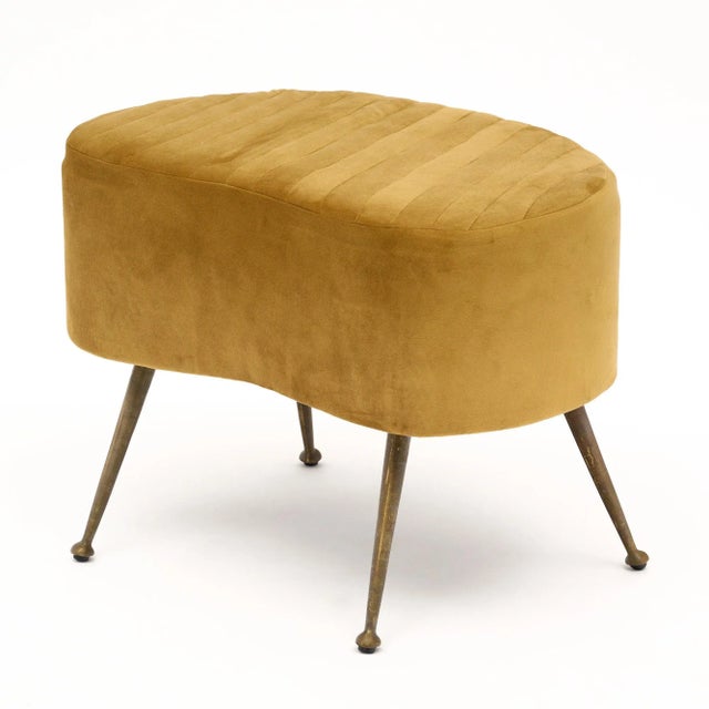 Vintage Italian Modernist Gold Stools For Sale - Image 9 of 9