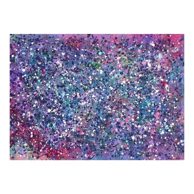 Large Abstract Expressionist Painting "Twilight Rain" by Arlene Carr For Sale