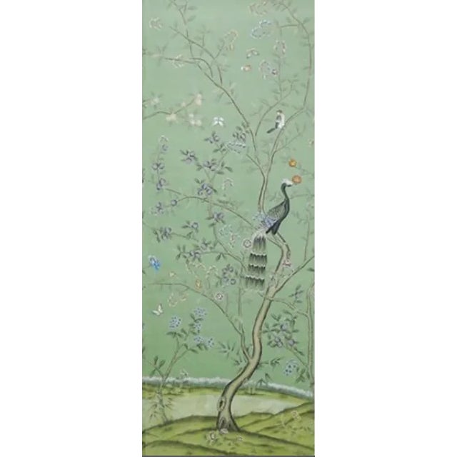 Emerald Green Chinoiserie Scenic Wallpaper - Set of 10 For Sale - Image 12 of 13