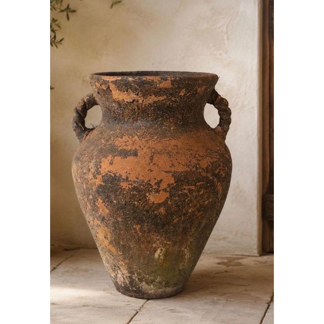 Vintage Terracotta Amphora Urn Planter – Rustic Mediterranean Garden Vessel Beautiful vintage terracotta urn featuring a...