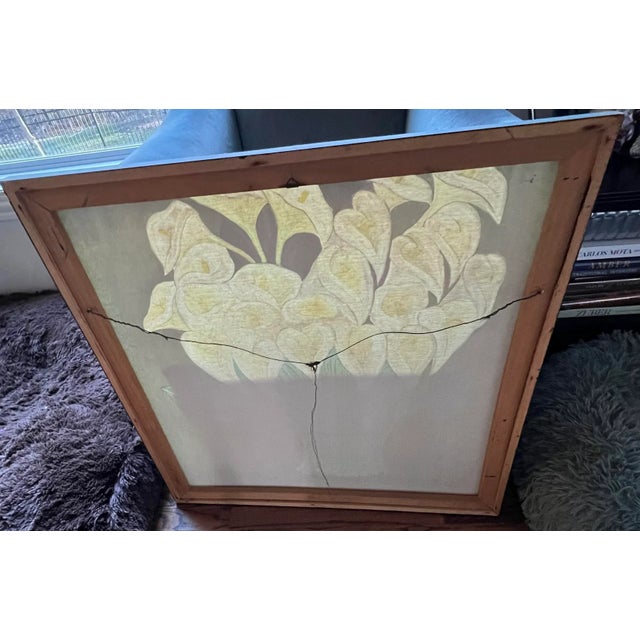 Signed Anita Mexico Calilily Floral Oil Painting. C1980 For Sale - Image 11 of 12