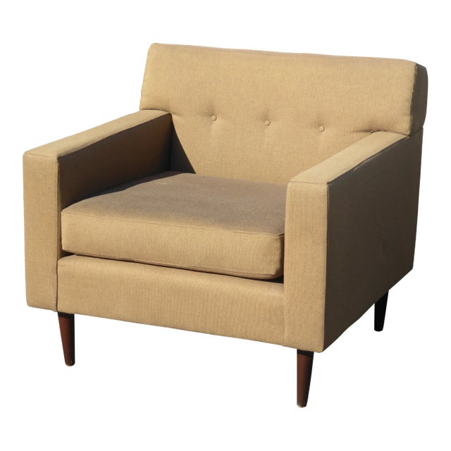 Vintage Reproduction Dunbar Brown Accent Chair W Down Feather Cushion For Sale