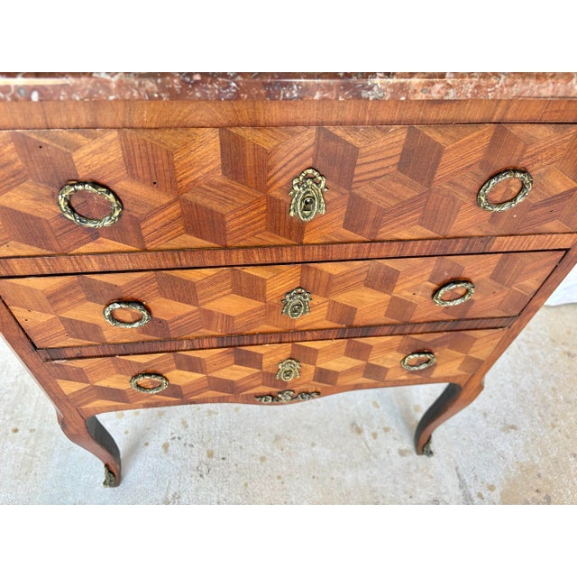Early 20th Century French Louis XV Style Marble Top Chest of Drawers For Sale - Image 11 of 12