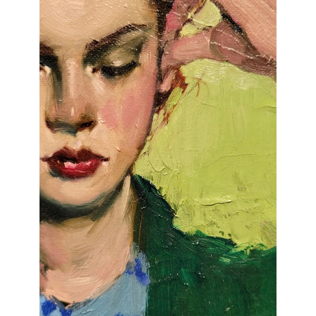 Malcolm Liepke -Young Girl in Deep Meditation -Oil Painting For Sale In Los Angeles - Image 6 of 9