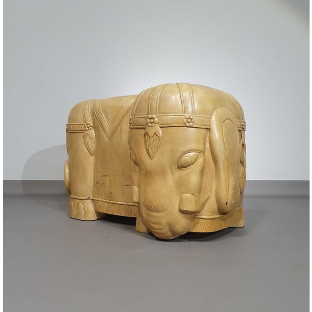Decorative Wood and Resin Elephant from Form Table For Sale - Image 4 of 18
