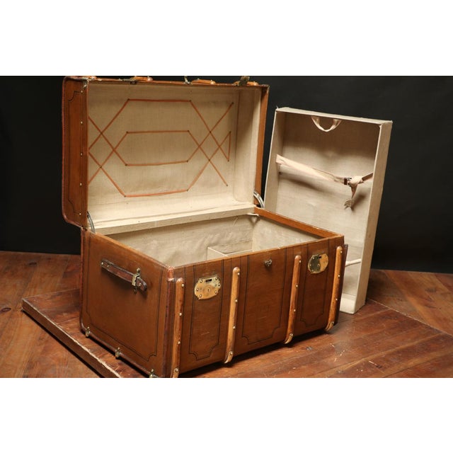 1920s Curved Mail Trunk with Key, 1920s For Sale - Image 5 of 11