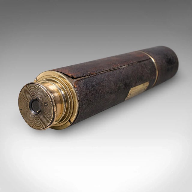Black Antique Lord Bury 4 Draw Telescope, English, Terrestrial, Jh Steward, Victorian For Sale - Image 8 of 10