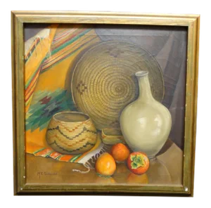 Mabel Sumerlin Mexican Still Life Oil on Board