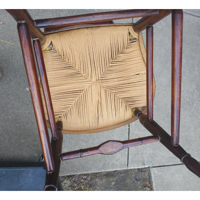 Brown 20th Century Victorian Style Rush Seat Side Chair For Sale - Image 8 of 8