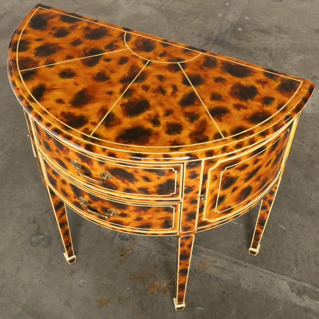 1980s Maitland Smith FAUX-Tortoise-Shell Console Table ‘Trompe L'oeil’ Masterpiece For Sale - Image 15 of 18