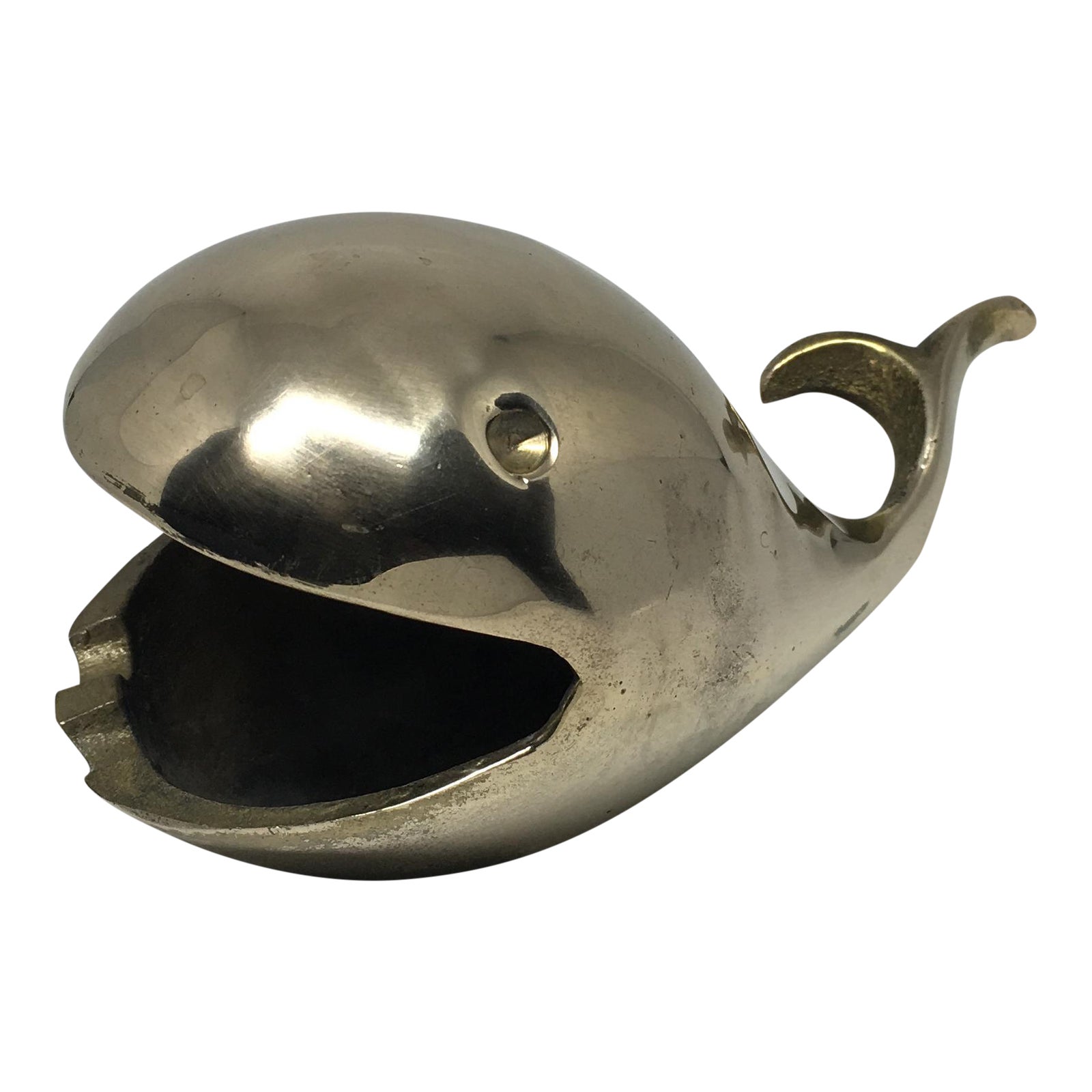 Vintage Brass Whale Paperweight Ashtray Chairish