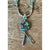 Vintage Turquoise Native American 925 Silver Pendant Necklace For Sale - Image 9 of 11
