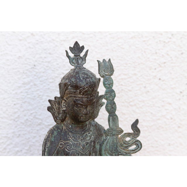 Antique Rich Verdigris Bronze Buddha For Sale In Los Angeles - Image 6 of 8