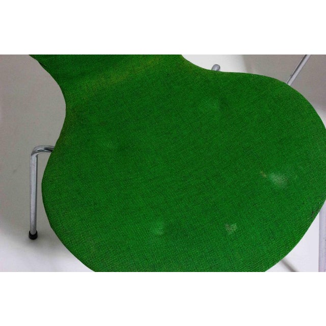 Chairs in Deep Green Fabric by Arne Jacobsen for Fritz Hansen, 1980s, Set of 4 For Sale - Image 13 of 17