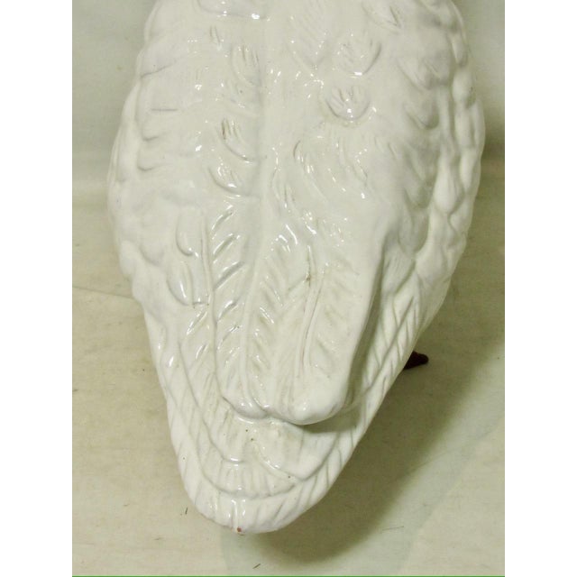 Pair of Vintage French Ceramic Geese For Sale - Image 9 of 18