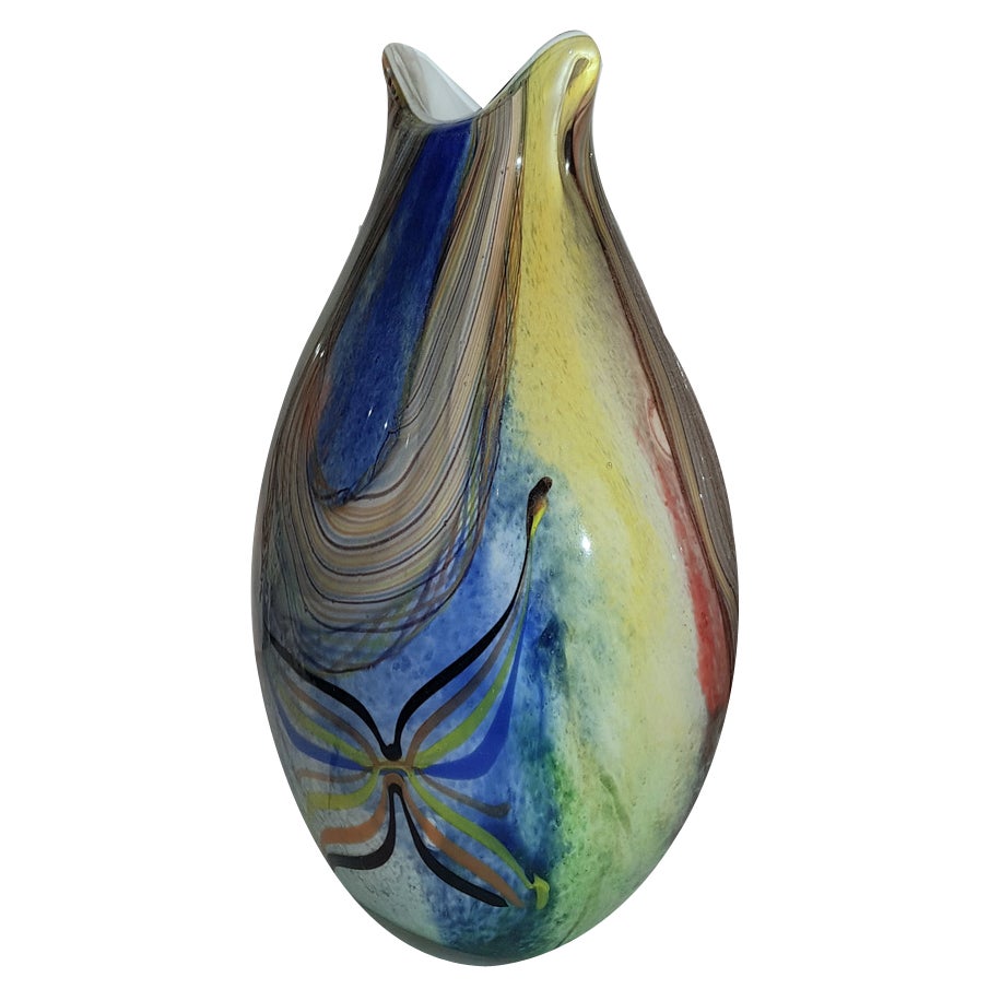 ★SALE★イタリア★T.MURANO GLASS★ガラス★手描き絵付★花瓶★ Valentine | Vase | Art Glass | Murano Glass