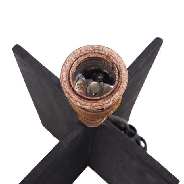 Contemporary Iron Table Lamps in the Manner of Jean-Michel Frank - a Pair For Sale - Image 3 of 4