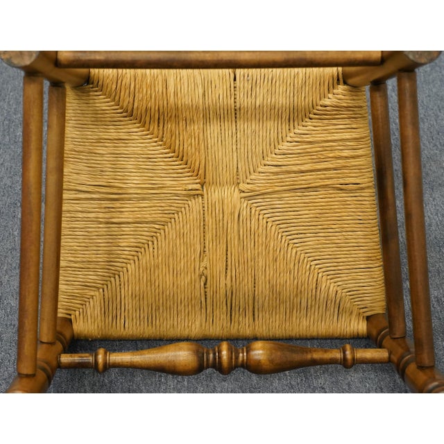 Ethan Allen Heirloom Nutmeg Maple Colonial Early American Ladderback Rush Seat Dining Side Chair For Sale - Image 9 of 9
