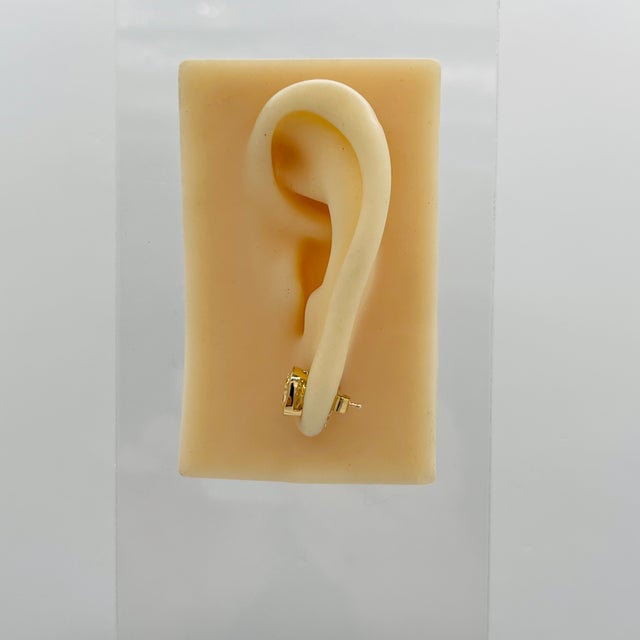 Modern Gia 2 Carats Each Yellow Cushion Diamond Bezel Stud Earrings in 18k Yellow Gold, A Pair For Sale - Image 3 of 6