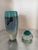 You'll be reminded of the ocean every time you look at this beautiful turquoise blue vase and perfume bottle set that...
