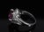 Late 20th Century Intense Pink Sapphire 0.41ct Diamond Platinum Ring Size 5.5 For Sale - Image 10 of 18