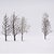 Gray 20th Century NLS Minimalist Four Trees Landscape Painting on Stretched Canvas For Sale - Image 8 of 12