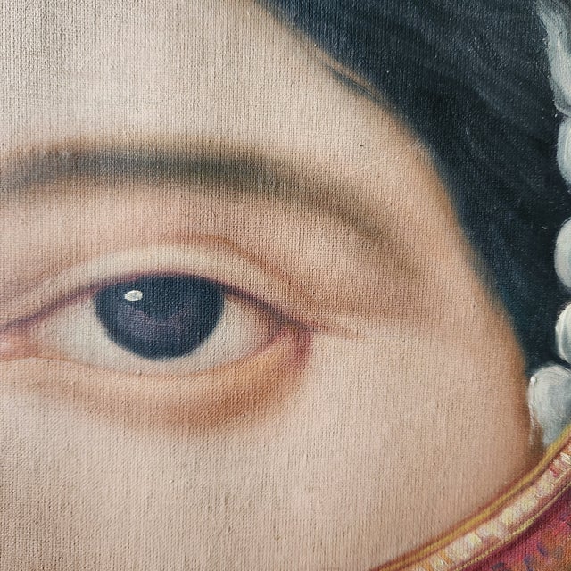 Victorian Portrait Painting in Oil on Canvas of a Victorian Lovers Eye For Sale - Image 3 of 4