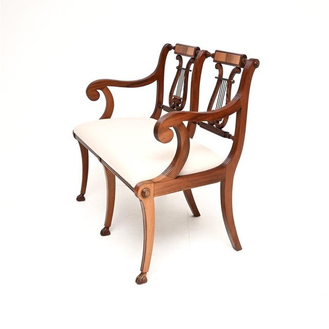 1960s Vintage Regency Style Settee in Mahogany, 1960 For Sale - Image 5 of 11