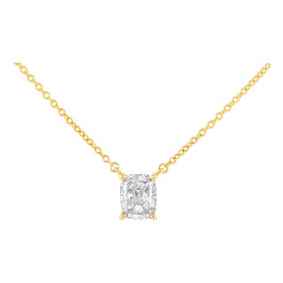 Alexander Beverly Hills Egl 1.52ct Diamond Solitaire Necklace Yellow Gold For Sale