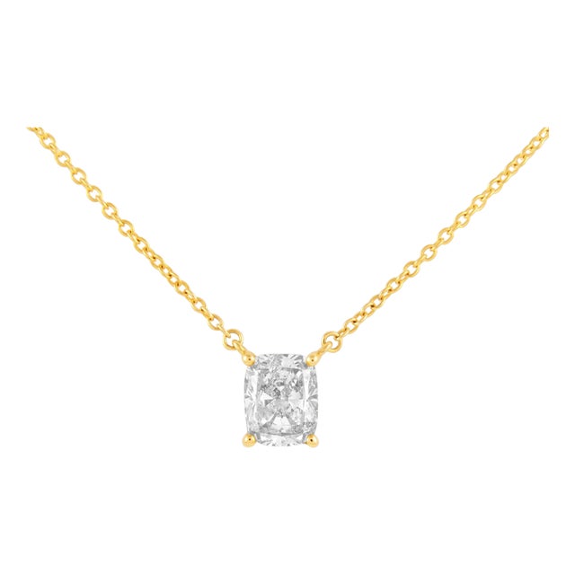 Alexander Beverly Hills Egl 1.52ct Diamond Solitaire Necklace Yellow Gold For Sale