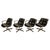 Set of 4 Mid Century Modern Charles Pollock Knoll Black Leather Executive Chairs, 1963 For Sale - Image 13 of 17