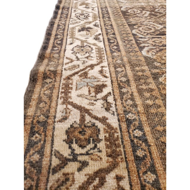 Antique Malayer Carpet, Handmade Oriental Rug, Green, Gray, Taupe, Fine Allover For Sale - Image 12 of 18