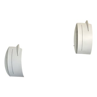 Metal and Glass Wall Lights, 1980, Set of 2 For Sale