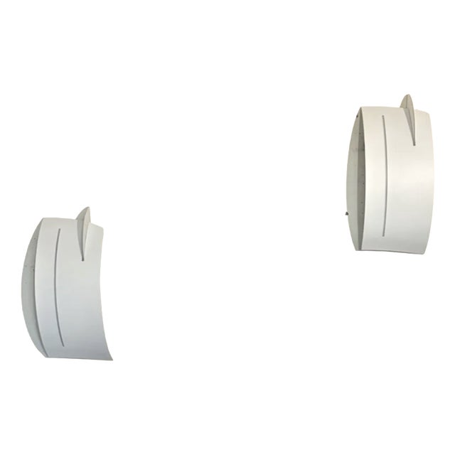 Metal and Glass Wall Lights, 1980, Set of 2 For Sale