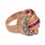 1940s Retro Synthetic Ruby Diamond 14k Rose Gold Tank Ring, Size 12.5 For Sale - Image 4 of 6