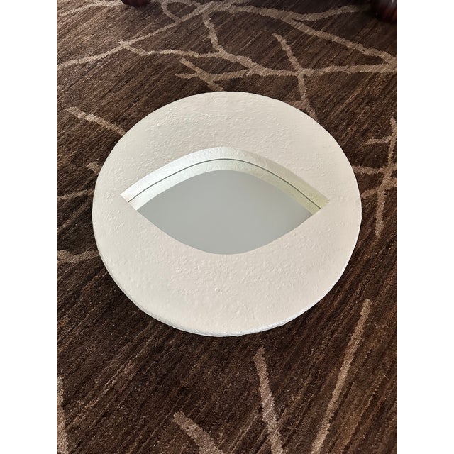 Mid-Century Modern Vintage Plaster Eye Mirror For Sale - Image 3 of 11