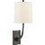 Barbara Barry for Visual Comfort Signature Lyric Branch Sconce in Bronze with Linen Shade For Sale