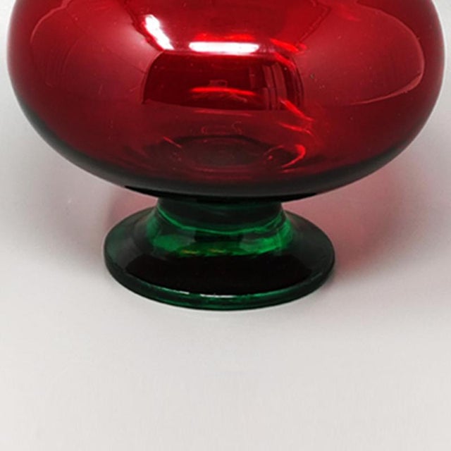Italian Red and Green Jar in Empoli Glass from Rossini, 1960s For Sale - Image 4 of 6