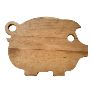 Vintage Primitive Worn Pig Bread Board Cutting Board Wooden
