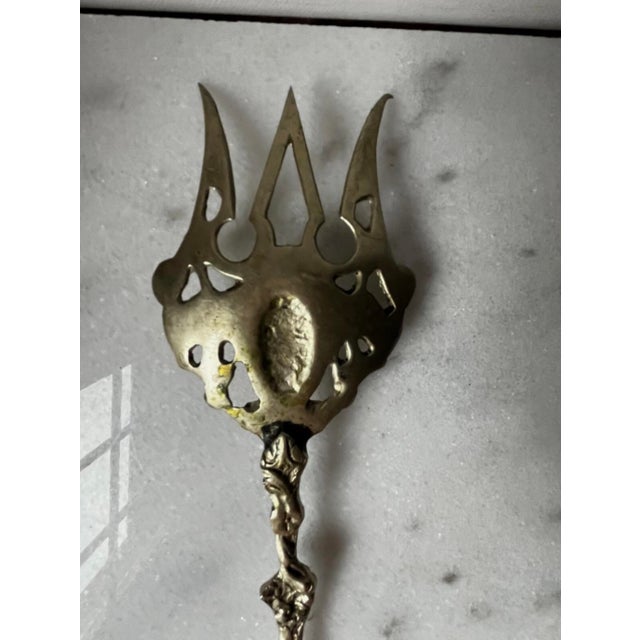 1960s Vintage Italian Baroque-Style Serving Set Spoon and Fork For Sale - Image 5 of 12