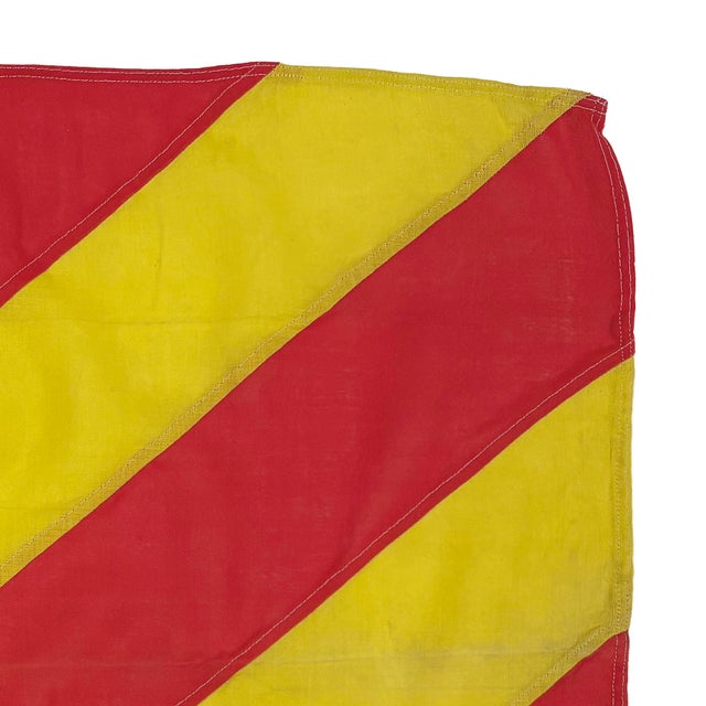 Rustic Small Vintage Distressed Nautical Signal Flag For Sale - Image 3 of 6