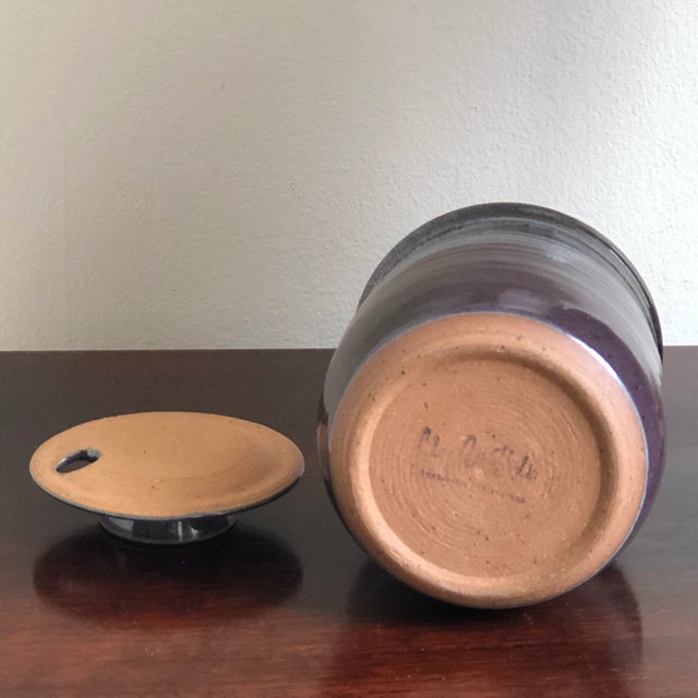 Vintage Studio Stoneware Honey Pot For Sale - Image 12 of 12