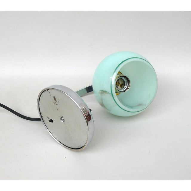 Metal Art Deco Bedside Lamp in Chrome-Plated & Glass Shade, 1930s For Sale - Image 7 of 18