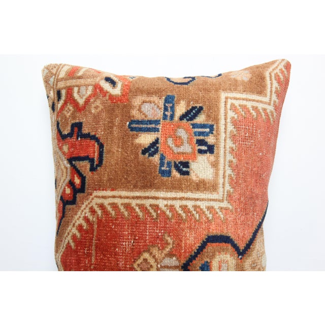 Textile Vintage Tribal Wool Rug Pillow -Rustic Home Decor Sitting Cushion -17'' X 27'' For Sale - Image 7 of 10